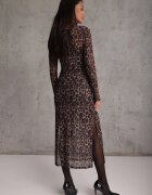 by swan Rochie maro leopard din plasă cu viscoză mulată Nalandra