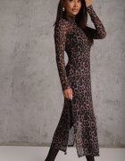 by swan Rochie maro leopard din plasă cu viscoză mulată Nalandra