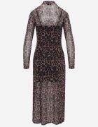 by swan Rochie maro leopard din plasă cu viscoză mulată Nalandra