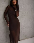 by swan Rochie Maro Transparentă Tricotată Midi cu Jupon Bavina
