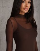 by swan Rochie Maro Transparentă Tricotată Midi cu Jupon Bavina