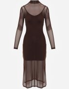 by swan Rochie Maro Transparentă Tricotată Midi cu Jupon Bavina