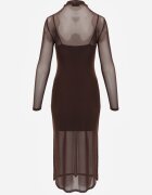 by swan Rochie Maro Transparentă Tricotată Midi cu Jupon Bavina