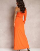 by swan Rochie maxi asimetrică portocalie drapată Kiari