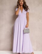 by swan Rochie Maxi Mov cu fustă evazată și șliț Zarya