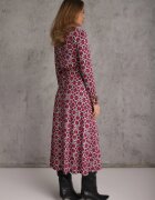 by swan Rochie Maxi Roșu-Albă cu croială cambrată cu curea cu model geometric Perani