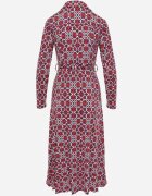 by swan Rochie Maxi Roșu-Albă cu croială cambrată cu curea cu model geometric Perani