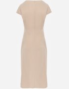 by swan Rochie Midi Bej cu Decolteu Pătrat Linerana