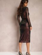 by swan Rochie Midi Multicoloră Petrecută cu drapaj Decorată cu paiete Fendra