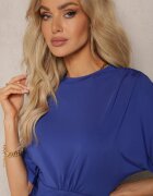 by swan Rochie Mini Bleumarin cu șnur și mânecă tip liliac Yarleta