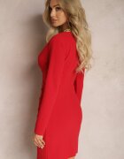 by swan Rochie Mini Roșie cu Top Petrecut și Drapaje Kismetia