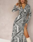 by swan Rochie Neagră-Albă Petrecută cu Legătură cu Imprimeu Fantezist Zelline