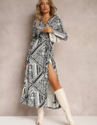 by swan Rochie Neagră-Albă Petrecută cu Legătură cu Imprimeu Fantezist Zelline