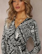 by swan Rochie Neagră-Albă Petrecută cu Legătură cu Imprimeu Fantezist Zelline