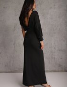 by swan Rochie neagră Asimetrică cu elastic în talie și lănțișor la umăr Jisse