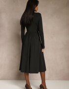 by swan Rochie neagră cambrată cu umeri structurați decorată cu decupaj Arfedi