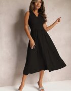 by swan Rochie Neagră cu Decolteu petrecut și Fustă plisată Anamarie