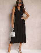 by swan Rochie Neagră cu Decolteu petrecut și Fustă plisată Anamarie