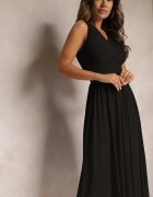 by swan Rochie Neagră cu Decolteu petrecut și Fustă plisată Anamarie