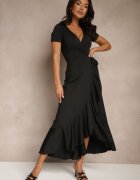 by swan Rochie Neagră cu Fason petrecut cu volane Zleffia
