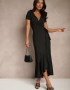 by swan Rochie Neagră cu Fason petrecut cu volane Zleffia