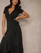 by swan Rochie Neagră cu Fason petrecut cu volane Zleffia