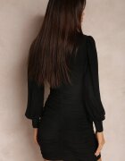 by swan Rochie Neagră cu Încrețituri și Fir Metalic Amitie