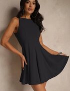 by swan Rochie Neagră cu Vâscoză cu Croială Evazată Miliviela
