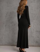 by swan Rochie neagră de cocktail cu viscoză și guler semi-înalt cu croială cambrată Zozorina