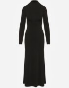 by swan Rochie neagră de cocktail cu viscoză și guler semi-înalt cu croială cambrată Zozorina