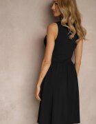by swan Rochie Neagră Evazată din Viscoză Edivaya
