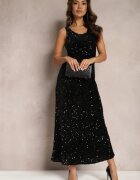 by swan Rochie Neagră Maxi cu bretele cu paiete Misona