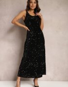by swan Rochie Neagră Maxi cu bretele cu paiete Misona