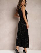 by swan Rochie Neagră Maxi cu bretele cu paiete Misona