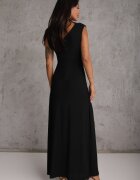 by swan Rochie Neagră Sclipitoare Maxi cu Top Asimetric și Fustă Evazată Eulita