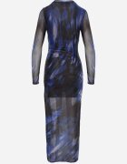by swan Rochie Negru-Bleumarin De plasă Mulată Lungă Cu șlit lateral Telnut