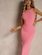 by swan Rochie Ołówkowa Roză Fără Mâneci cu Vâscoză Decorată cu Fentă la Spate Fonama