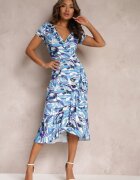 by swan Rochie Petrecută Albastră cu Volănaș și Model Fantezie Underhill