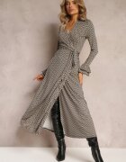 by swan Rochie petrecută bej-negru cu volane Lutorius