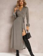 by swan Rochie petrecută bej-negru cu volane Lutorius