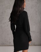 by swan Rochie petrecută Neagră cu Fir Strălucitor și Drapaj Dalke