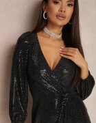by swan Rochie petrecută neagră cu paiete Netine