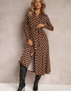 by swan Rochie Portocalie-Neagră Tip cămașă Evazată Burrus