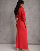 by swan Rochie Roșie Asimetrică cu elastic în talie și cu lănțișor la umăr Jisse