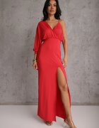 by swan Rochie Roșie Asimetrică cu elastic în talie și cu lănțișor la umăr Jisse