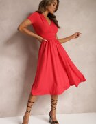 by swan Rochie Roșie Cambrată Cu decolteu petrecut Cu croi evazat Rimadea