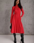 by swan Rochie roșie cambrată cu umeri întăriți decorată cu decupaj Arfedi