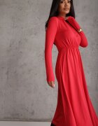 by swan Rochie roșie cambrată cu umeri întăriți decorată cu decupaj Arfedi