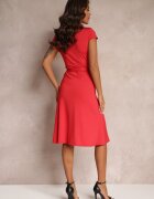 by swan Rochie Roșie cu croi petrecut midi Kynzle