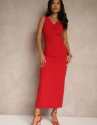by swan Rochie Roșie cu Viscoză cu croială ajustată cu încrețituri Tilorrea